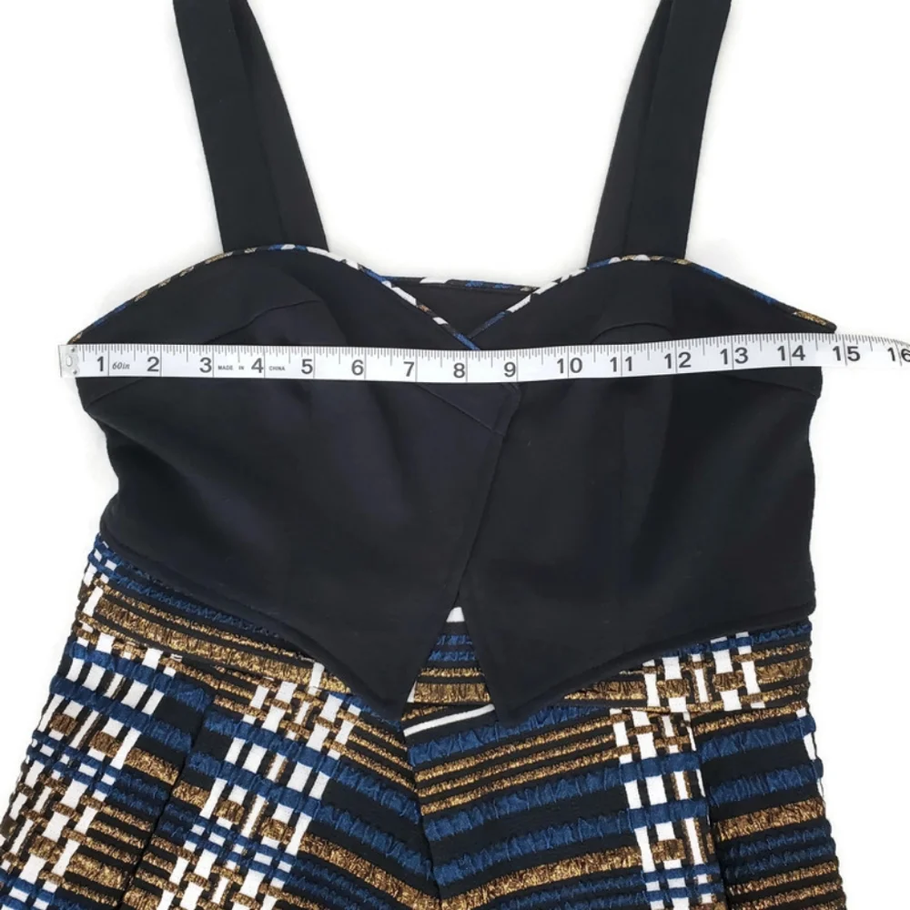 NWT Anthropologie Nathalie Peplum Metallic Plaid Top By Deletta SZ XS Academia - Picture 7 of 14